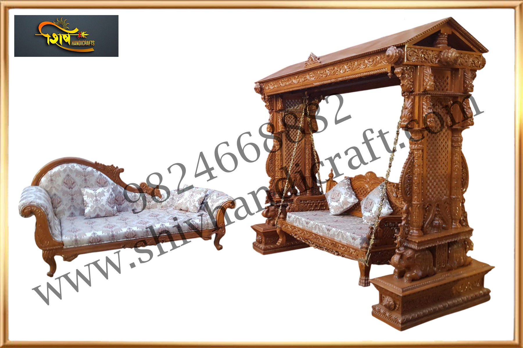 Wooden Three Seater Swing